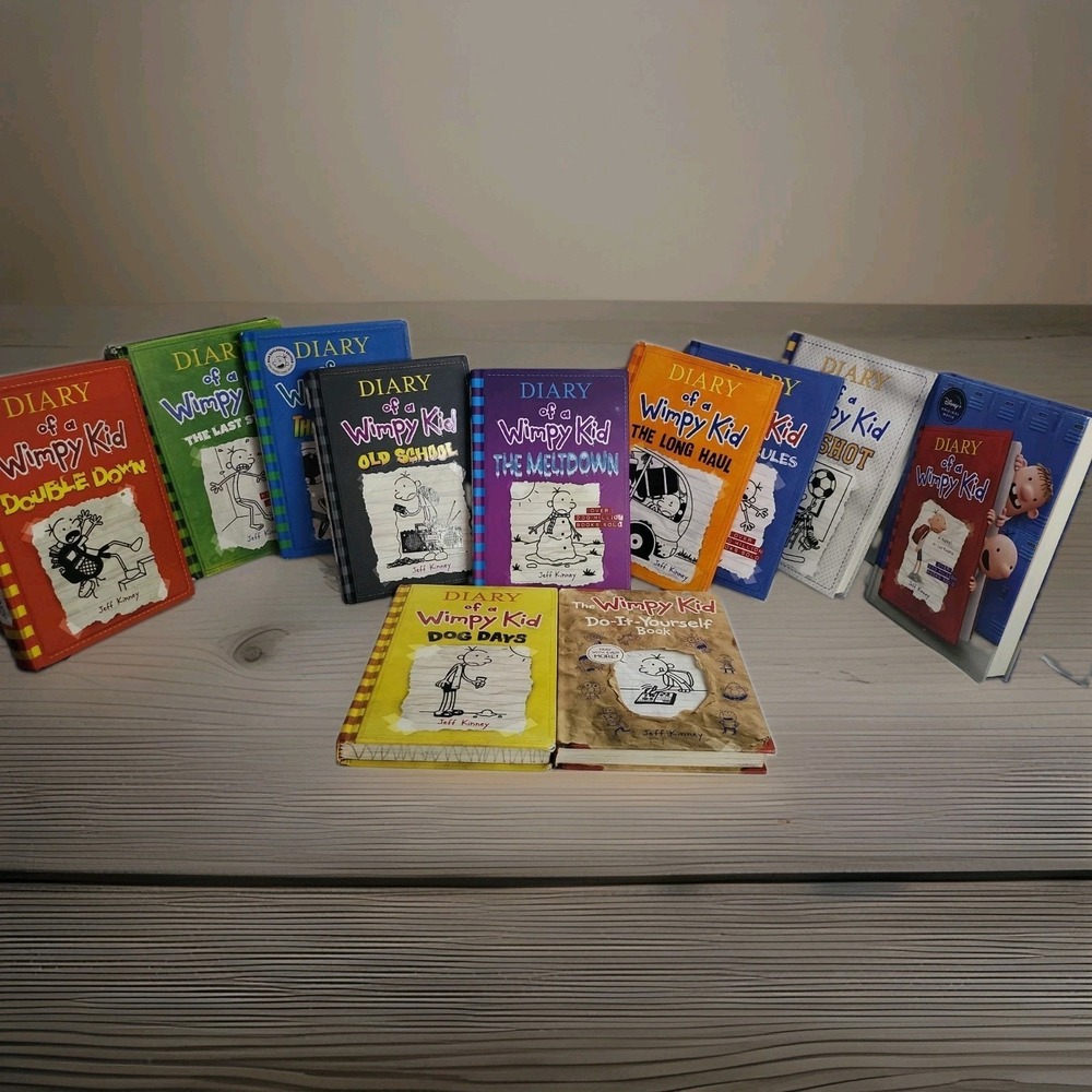 Diary of a Wimpy Kid Lot of 11 Hardcover Books by‎ Jeff Kinney